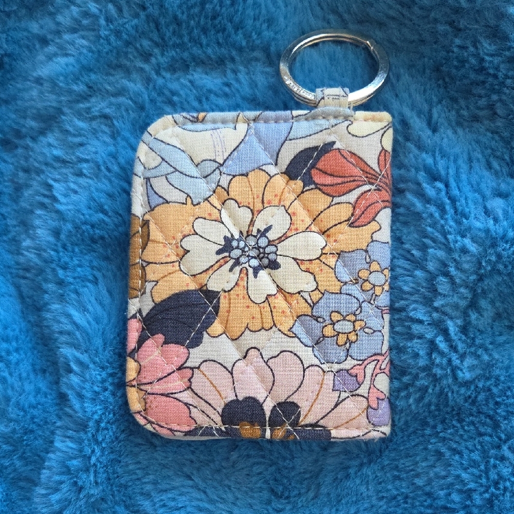 Vera Bradley Floral Keychain Cardholder in Yellow, Pink, Blue